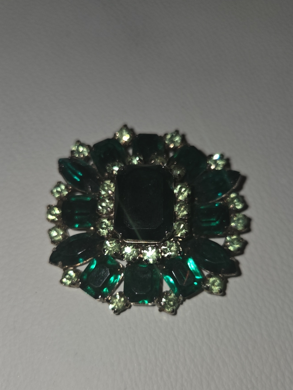Emerald Green Cluster Statement Brooch